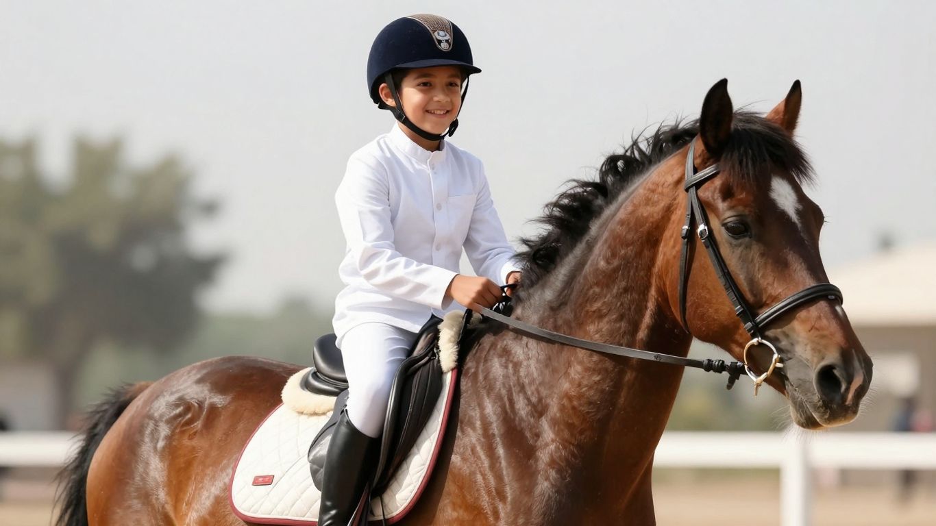 Young rider on a pony at Canberra Riding Club
