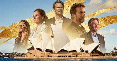 Australian landmarks and golden elements, hinting at wealth.