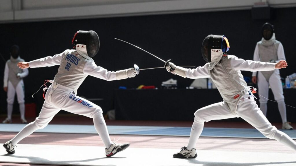 Young fencers in Sydney with foils