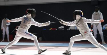 Young fencers in Sydney with foils