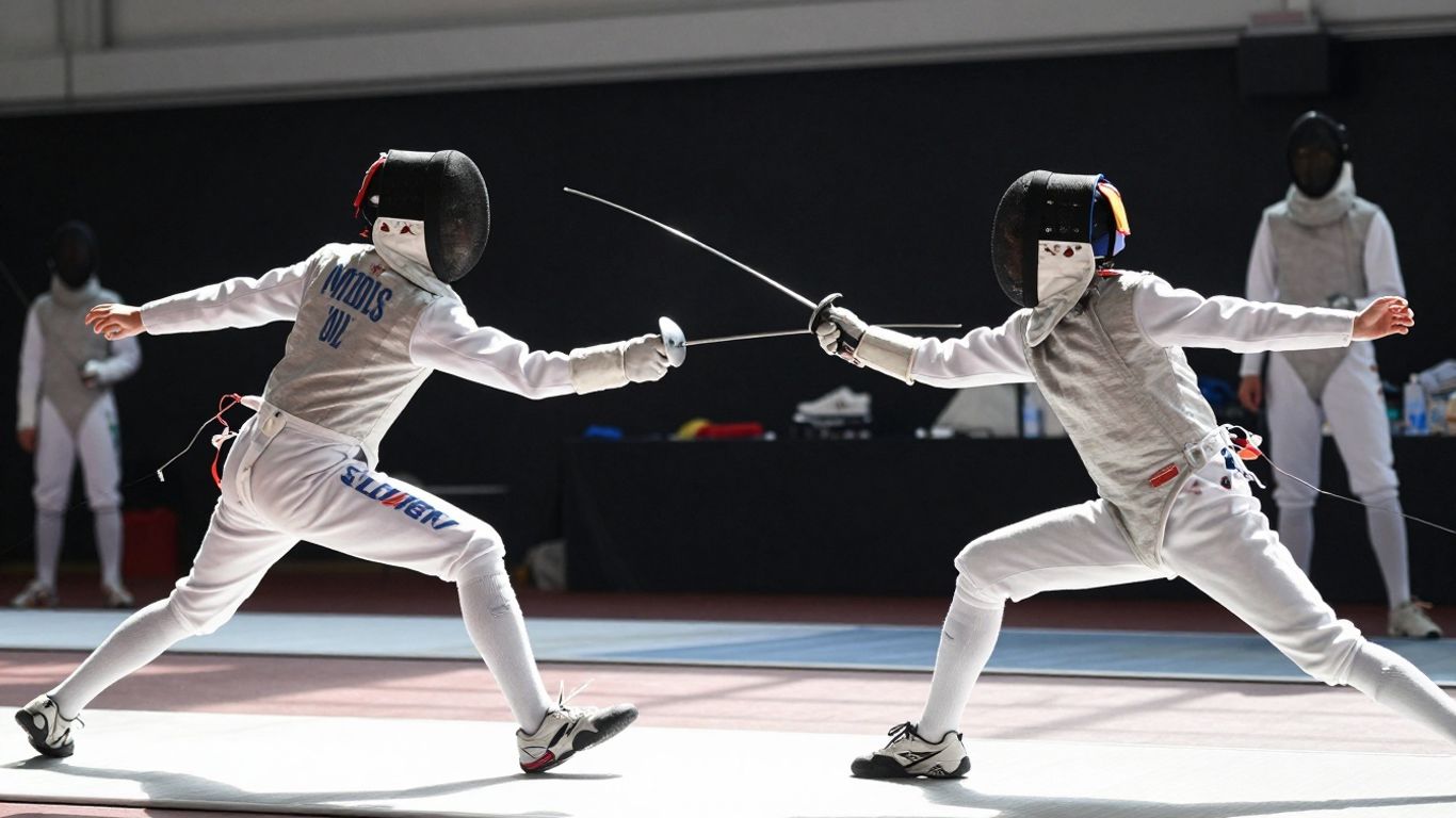 Young fencers in Sydney with foils