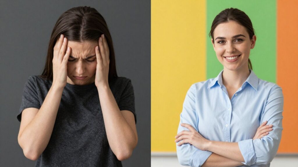 Teachers experiencing stress and relief in Australian classrooms.