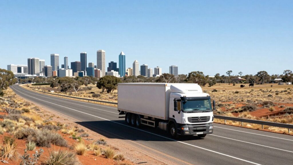 Car carrier truck on Australian highway