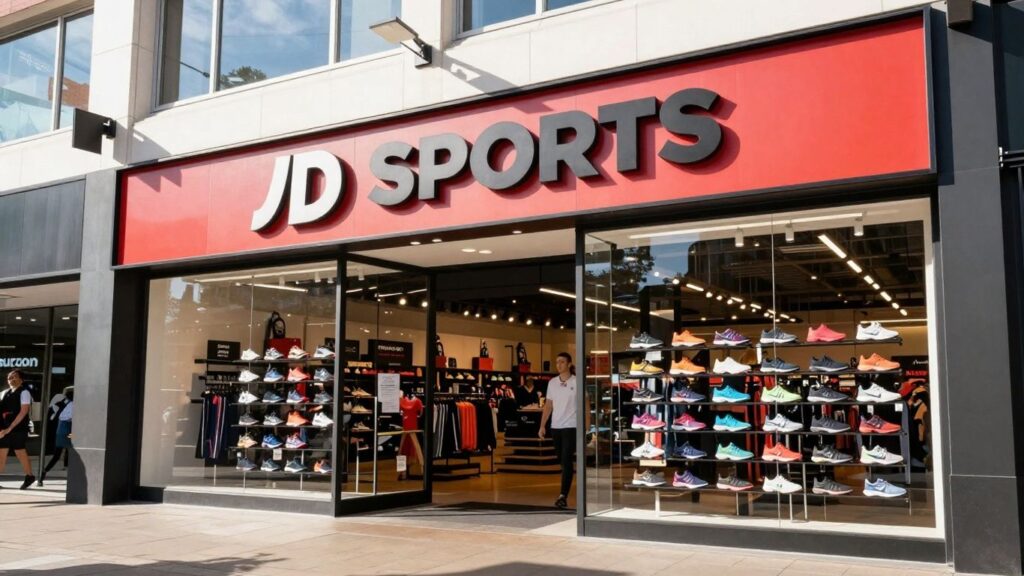 JD Sports Bondi Junction exterior with HOKA shoes