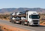 Car carrier truck on Australian highway