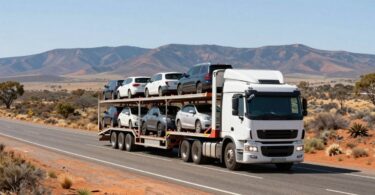 Car carrier truck on Australian highway