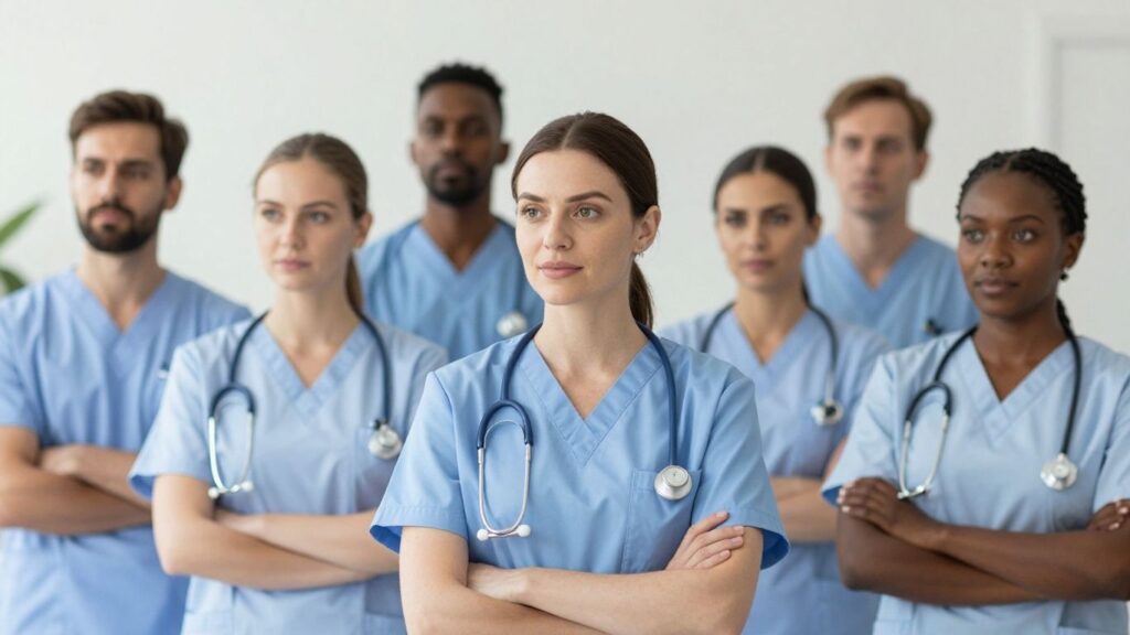 Australian nurses in a mental health care setting.
