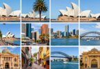 Iconic landmarks of Australia's major cities.