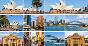 Iconic landmarks of Australia's major cities.