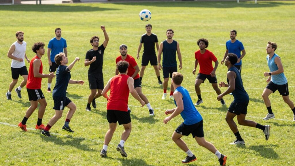 Balmain Touch Football players in action on a sunny field.