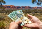 Australian money and landscape for quick cash guide.
