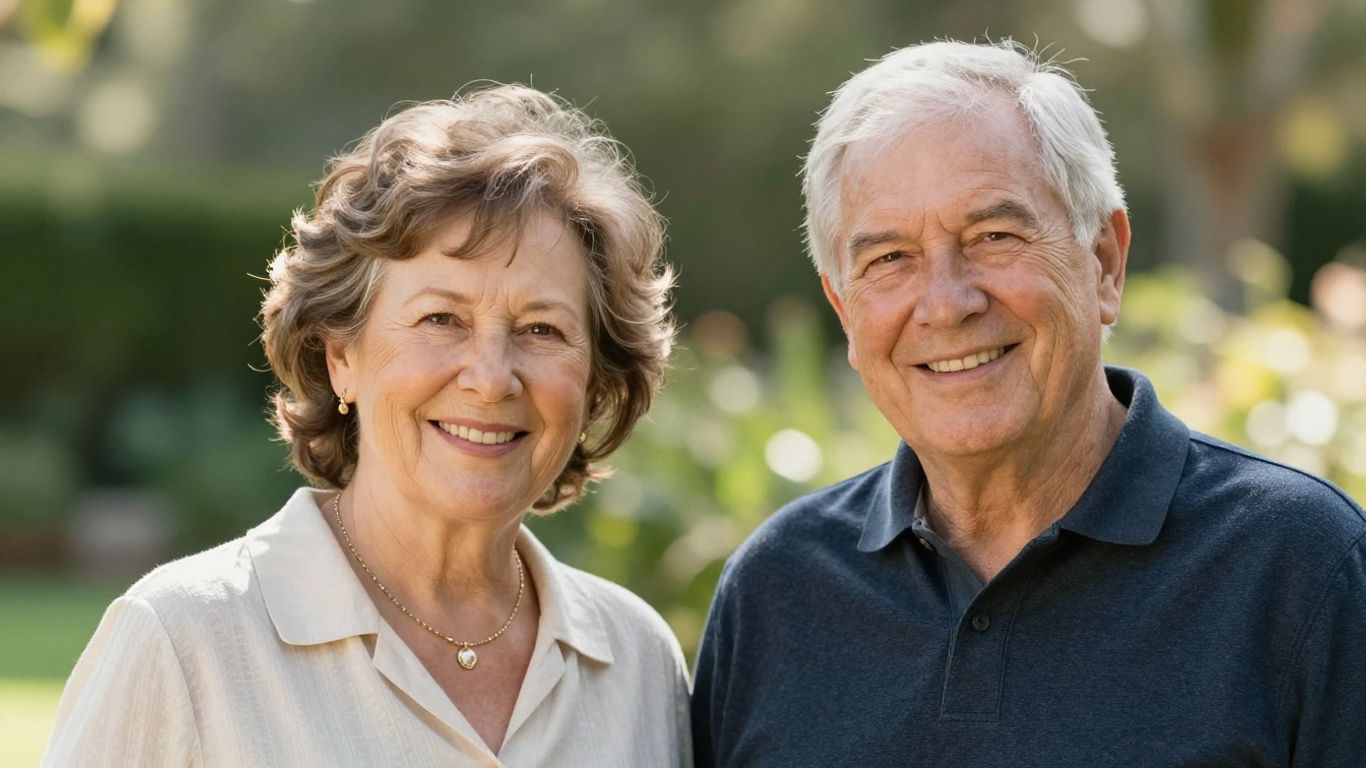 Happy senior Australian couple outdoors