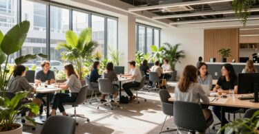 Sydney Startup Hub interior with people collaborating.