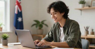 Person working from home doing freelance data entry.