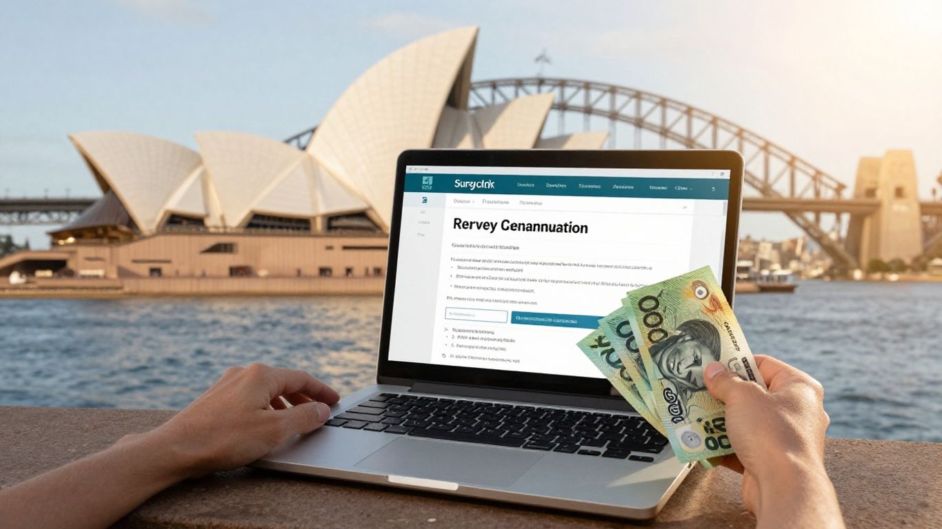 Australian person earning money from online surveys.