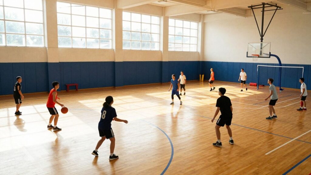 People playing indoor sports at Bracken Ridge.