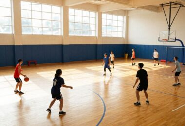 People playing indoor sports at Bracken Ridge.