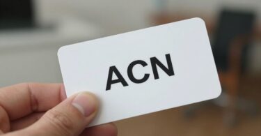 Australian business number (ACN) on a card.