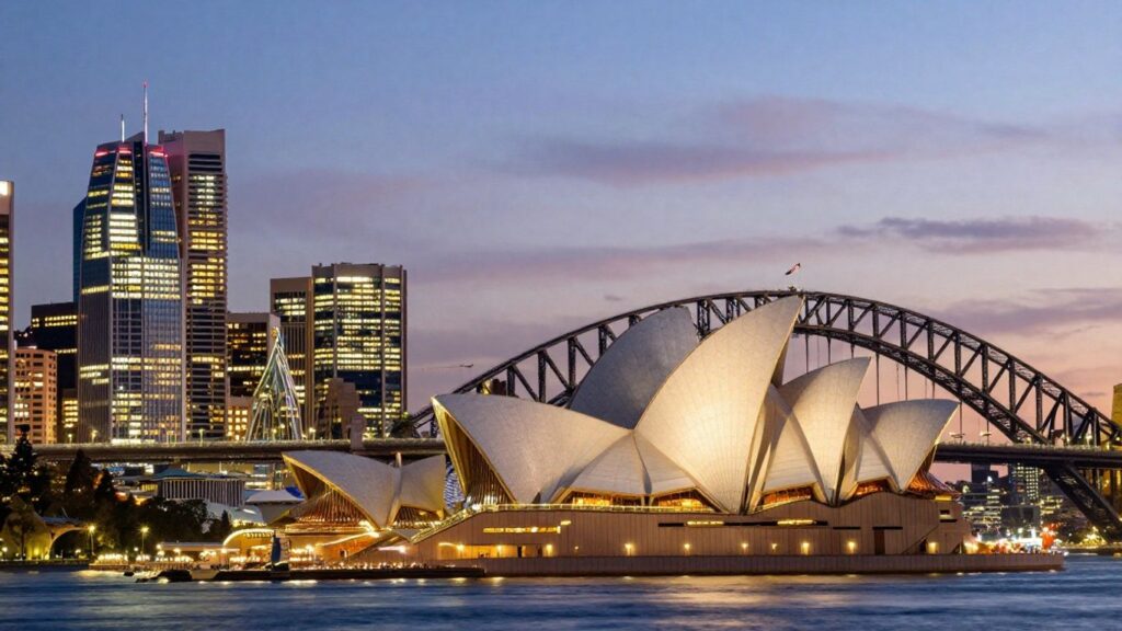 Sydney skyline at dusk, business opportunities