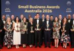 Small Business Awards Australia 2026 trophies and celebration.