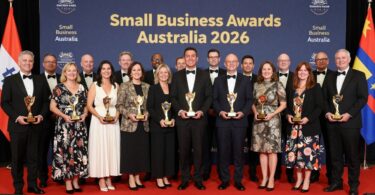Small Business Awards Australia 2026 trophies and celebration.