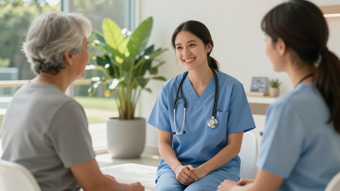 Nurse helping patient in Australian mental health graduate program
