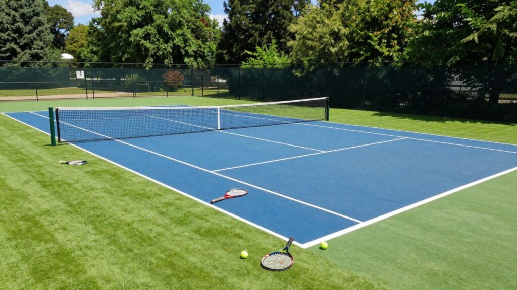 Tennis court at Greenlees Park Tennis Centre, Concord.