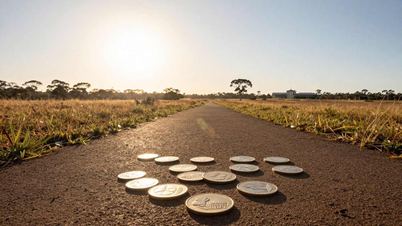 Australian landscape with path to opportunity and financial aid.