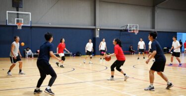 People playing indoor sports at Bracken Ridge.