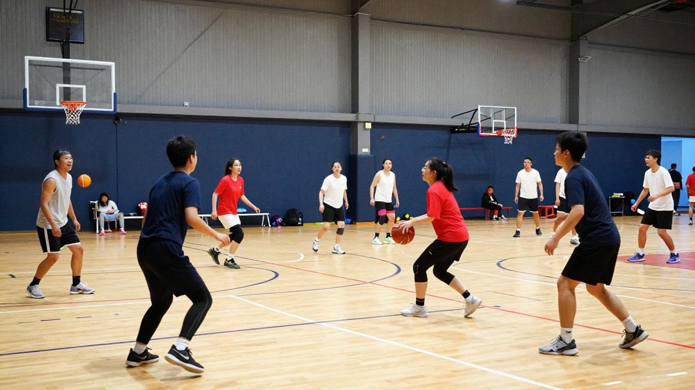People playing indoor sports at Bracken Ridge.