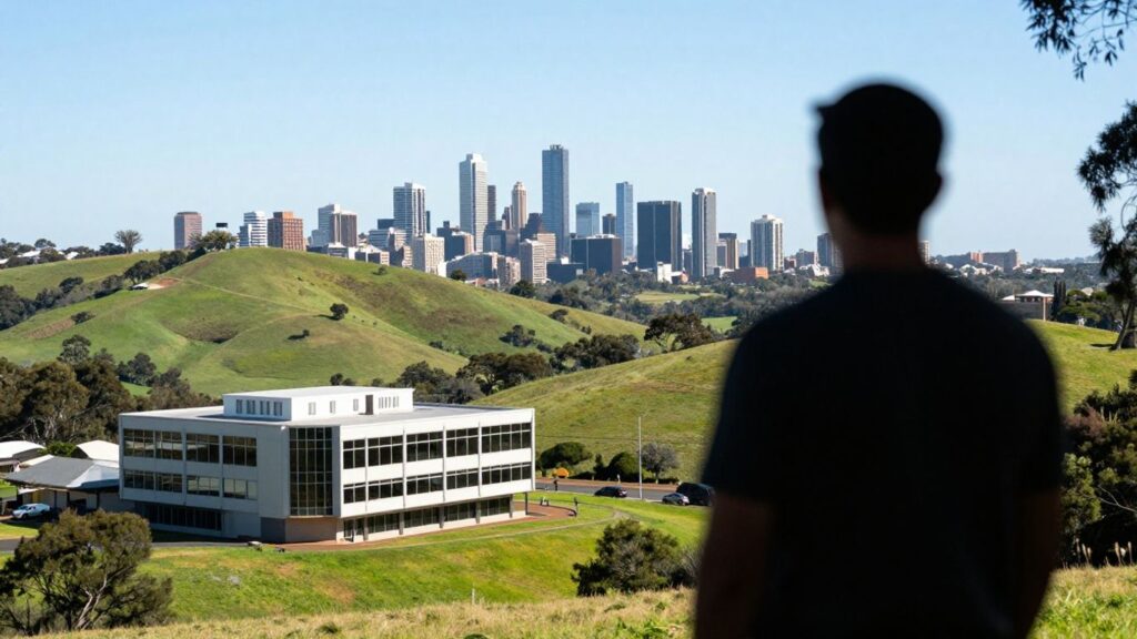 Person looking at Australian business landscape