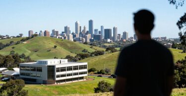 Person looking at Australian business landscape