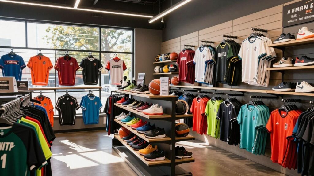 Sports store interior with colourful gear in Toowoomba