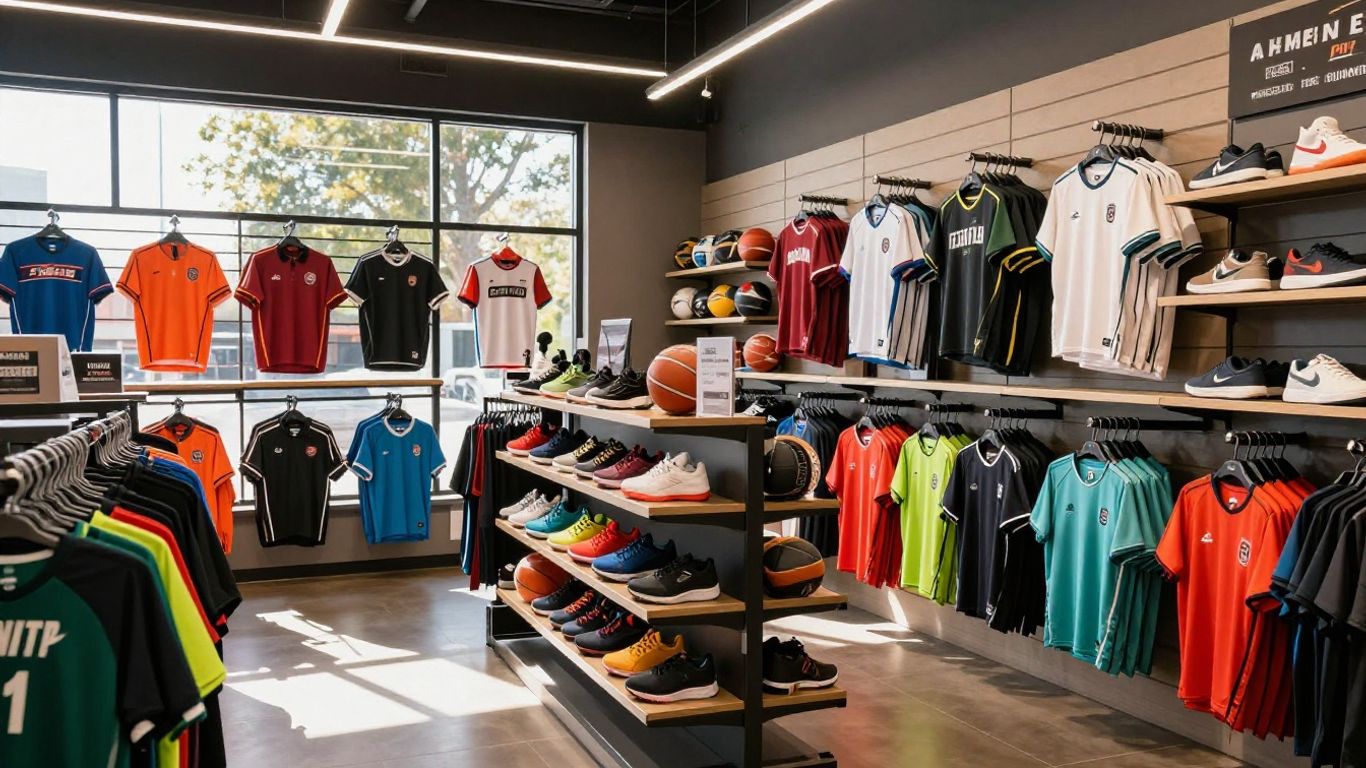 Sports store interior with colourful gear in Toowoomba