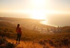 Australian business success with cityscape and ocean.