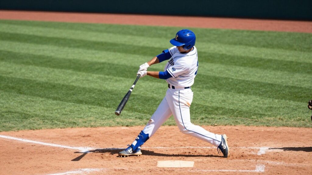 Arncliffe Scots baseball player swinging bat on field