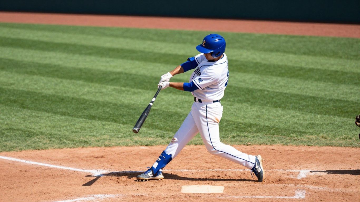 Arncliffe Scots baseball player swinging bat on field