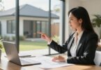 Real estate agent discussing property investment in Australia.