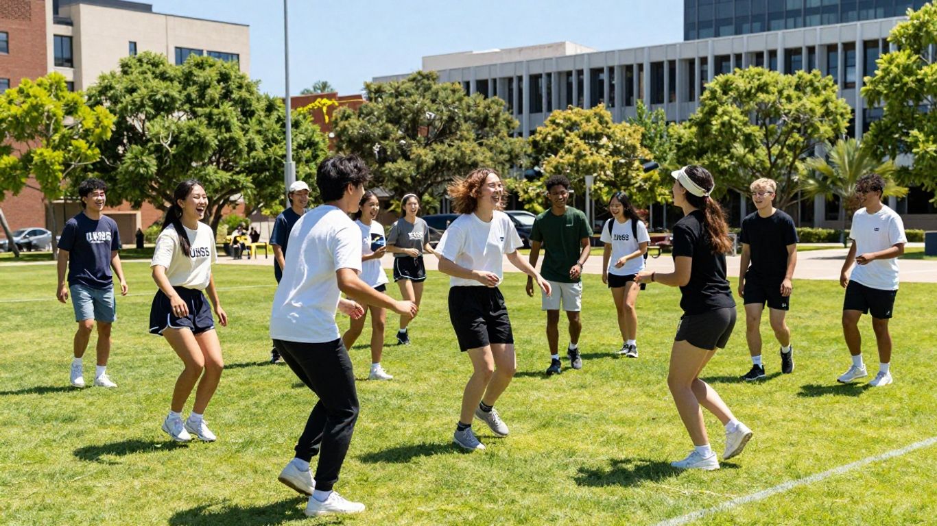 Students playing social sport at UNSW campus