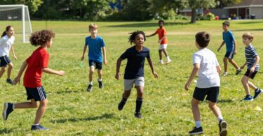 Children running and jumping at Little Athletics.