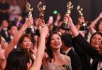 Australian Local Business Awards trophy presentation.