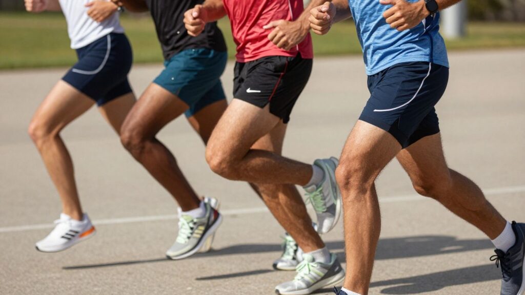 Athletes in stylish sports clothes during a game.
