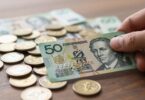 Australian credit card with cash, money savings