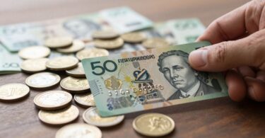 Australian credit card with cash, money savings