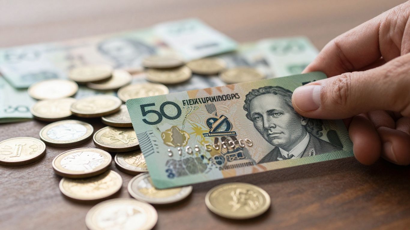 Australian credit card with cash, money savings